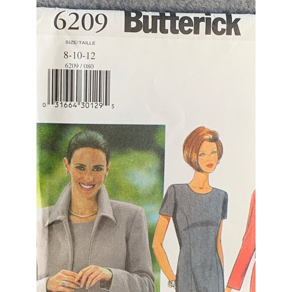 Butterick Misses Dress Jacket Sewing Pattern Sz 8-12 6209 - Uncut - Picture 2 of 4